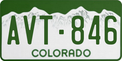 CO license plate AVT846