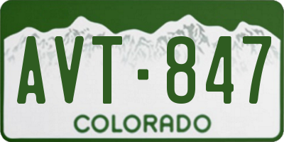 CO license plate AVT847