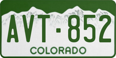 CO license plate AVT852