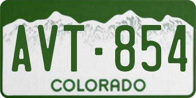 CO license plate AVT854
