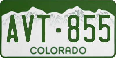 CO license plate AVT855