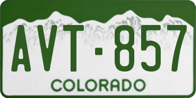 CO license plate AVT857