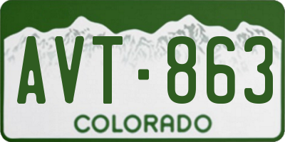 CO license plate AVT863