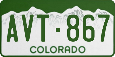 CO license plate AVT867