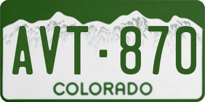 CO license plate AVT870