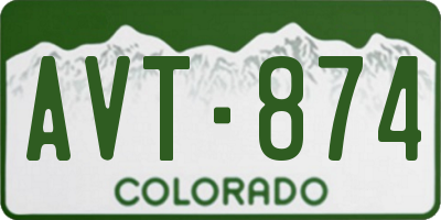 CO license plate AVT874