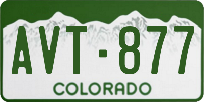 CO license plate AVT877