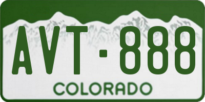 CO license plate AVT888