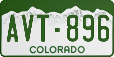 CO license plate AVT896