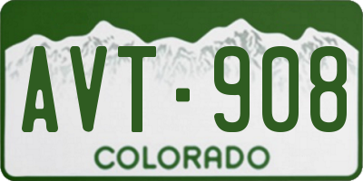 CO license plate AVT908