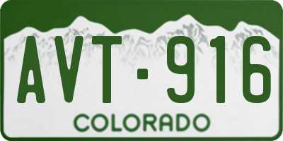 CO license plate AVT916