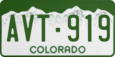 CO license plate AVT919