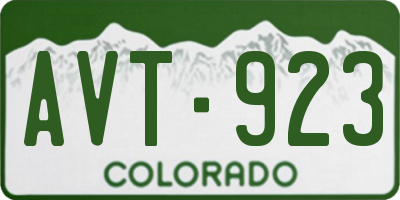 CO license plate AVT923