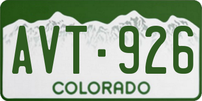 CO license plate AVT926