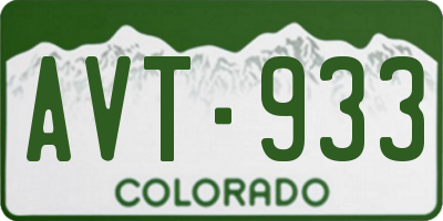 CO license plate AVT933