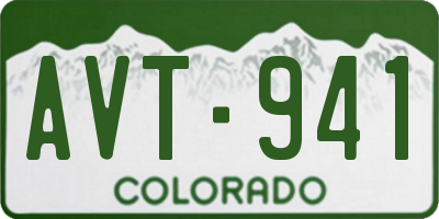 CO license plate AVT941
