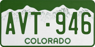 CO license plate AVT946