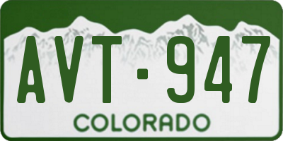 CO license plate AVT947