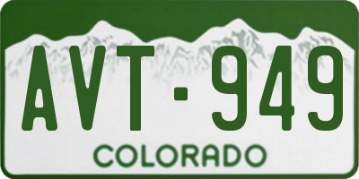 CO license plate AVT949