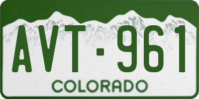 CO license plate AVT961