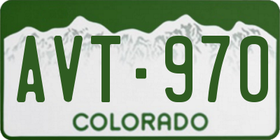 CO license plate AVT970