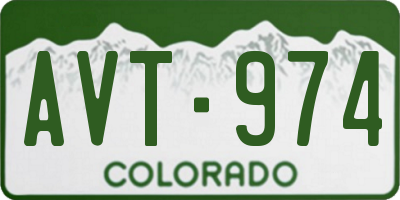 CO license plate AVT974