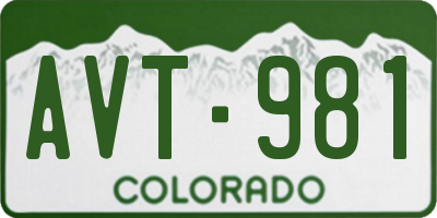 CO license plate AVT981