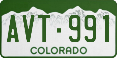 CO license plate AVT991