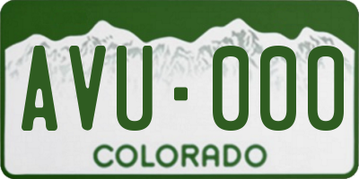 CO license plate AVU000