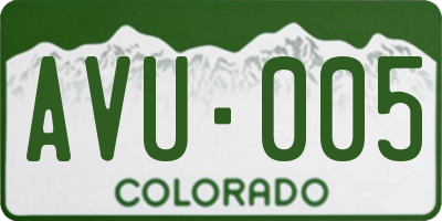 CO license plate AVU005