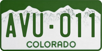 CO license plate AVU011