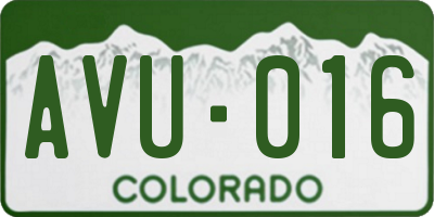 CO license plate AVU016