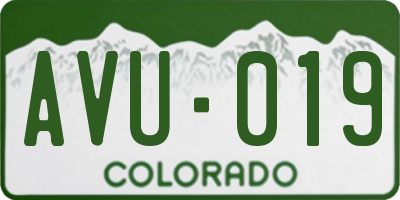 CO license plate AVU019
