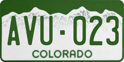 CO license plate AVU023
