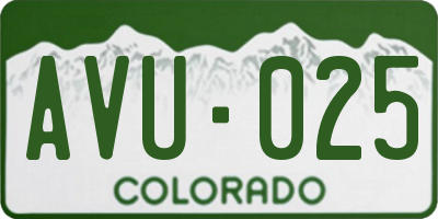 CO license plate AVU025