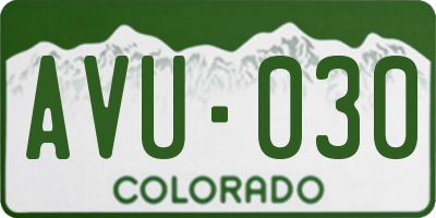 CO license plate AVU030