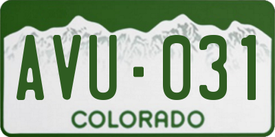CO license plate AVU031