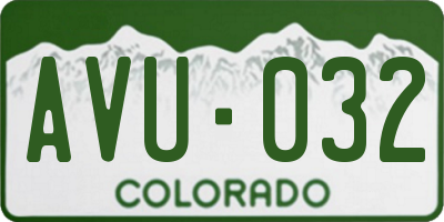 CO license plate AVU032
