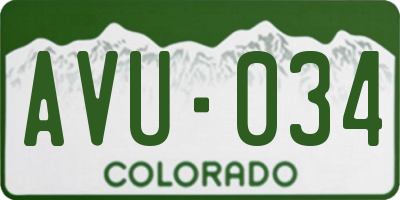 CO license plate AVU034