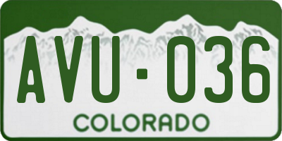 CO license plate AVU036
