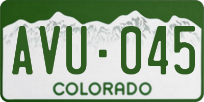 CO license plate AVU045