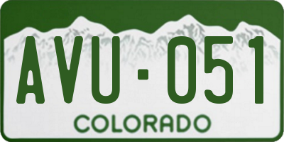 CO license plate AVU051