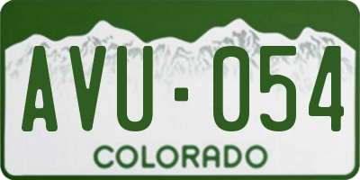 CO license plate AVU054