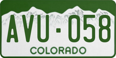 CO license plate AVU058