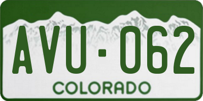 CO license plate AVU062