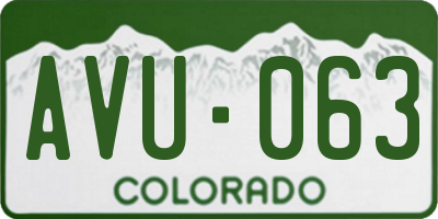 CO license plate AVU063