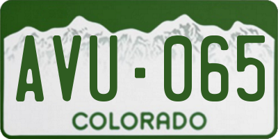 CO license plate AVU065