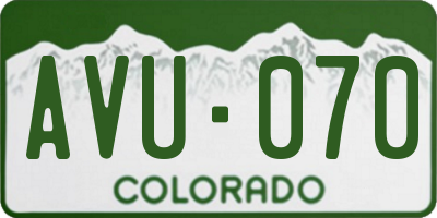 CO license plate AVU070