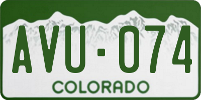CO license plate AVU074