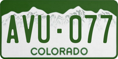 CO license plate AVU077